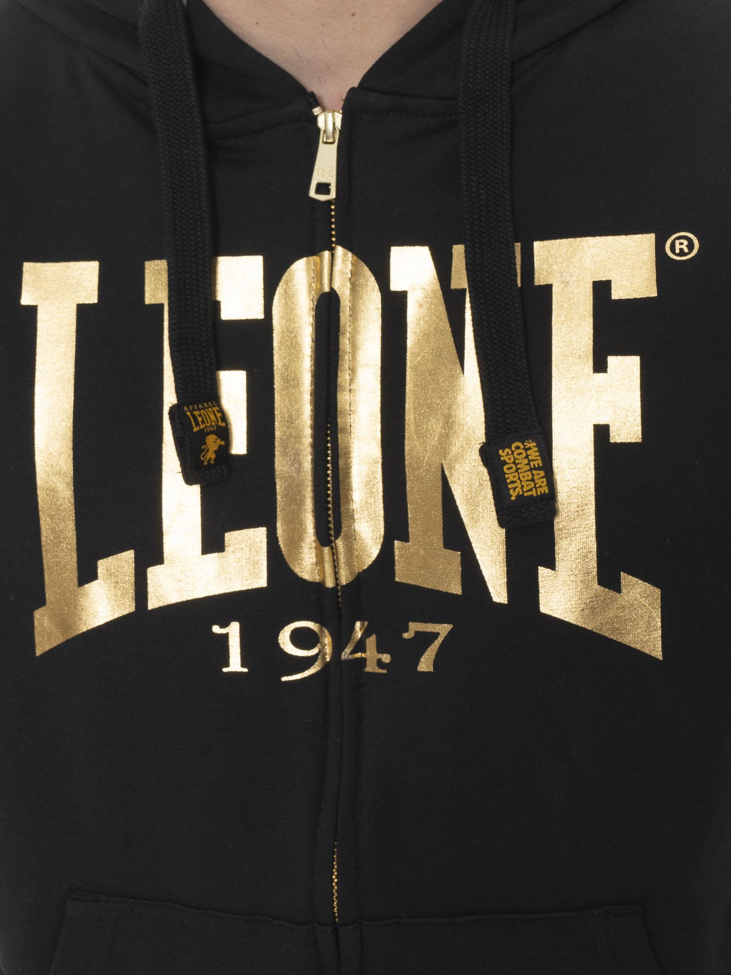 Sudadera con capucha hombre Leone 1947 Apparel cremallera dorado invierno 3/5