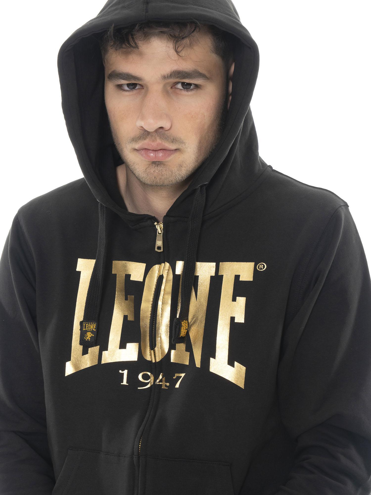 Sudadera con capucha hombre Leone 1947 Apparel cremallera dorado invierno 5/5
