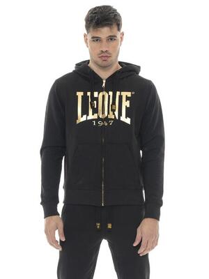 Felpe invernale da uomo con cappuccio e zip logo grande Leone 1947 Gold