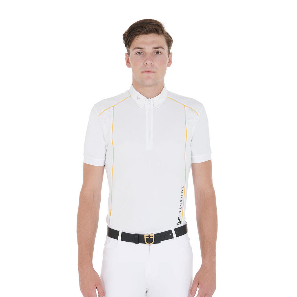 Men’s slim fit polo technical fabric with piping