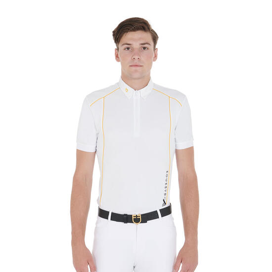 Polo homme slim fit en tissu technique avec liseré