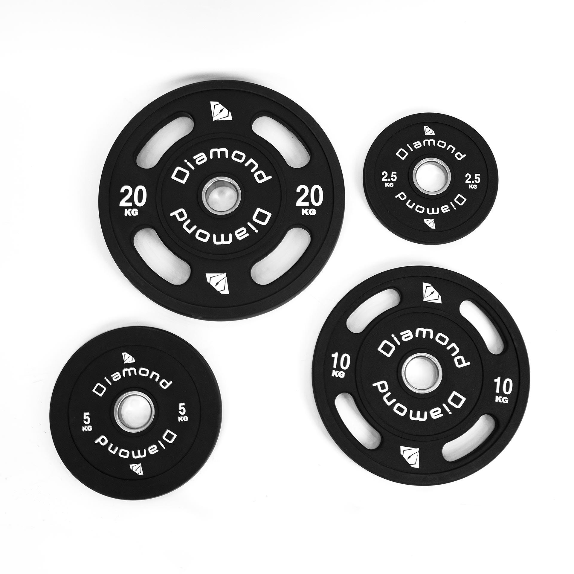 Diamond【Disco Olimpico Multipresa Professionale TPU 4 Maniglie】Pesi Gommati 2/2