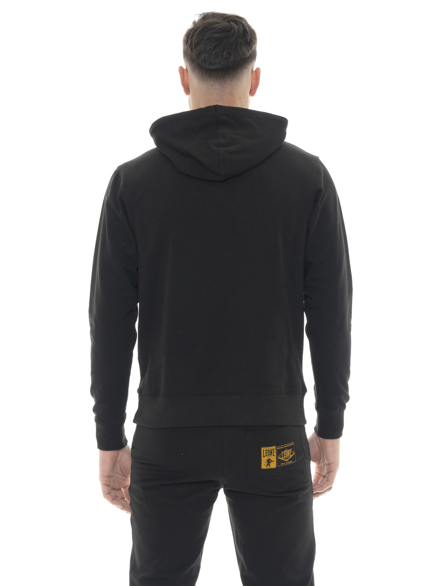 Felpa invernale da uomo con cappuccio pull on, logo grande Leone 1947 Gold 4/5