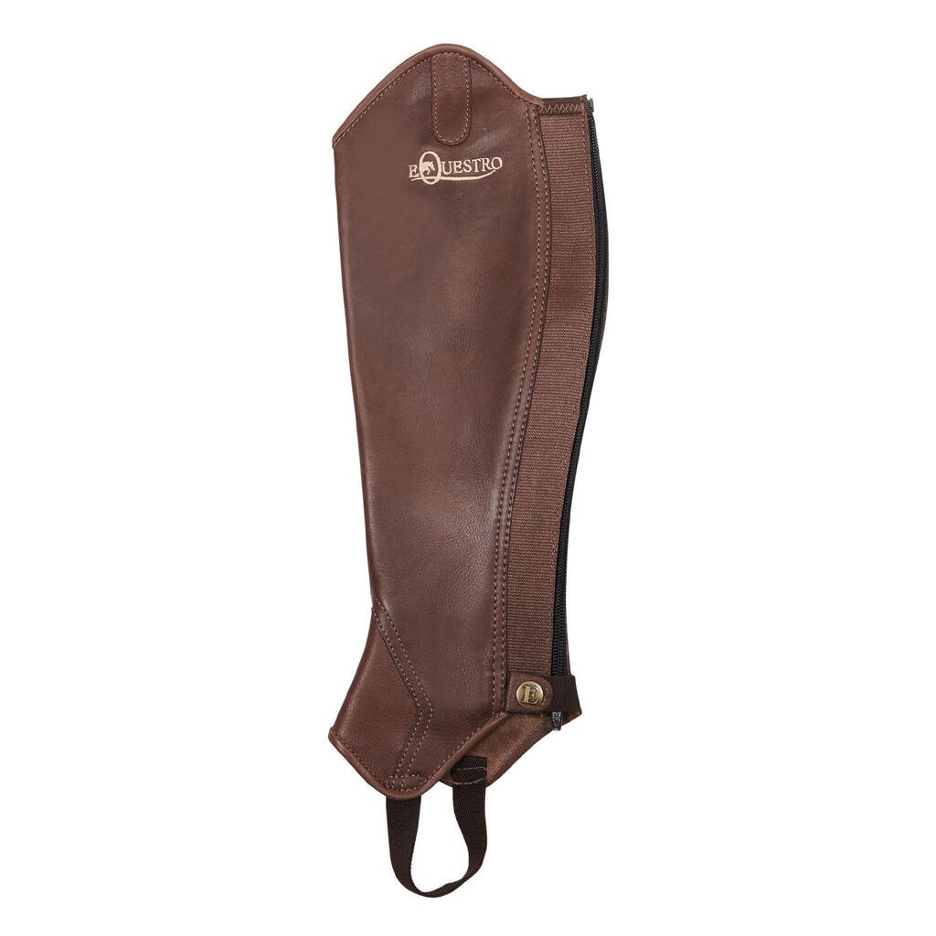 Unisex leather gaiters with rear zipper