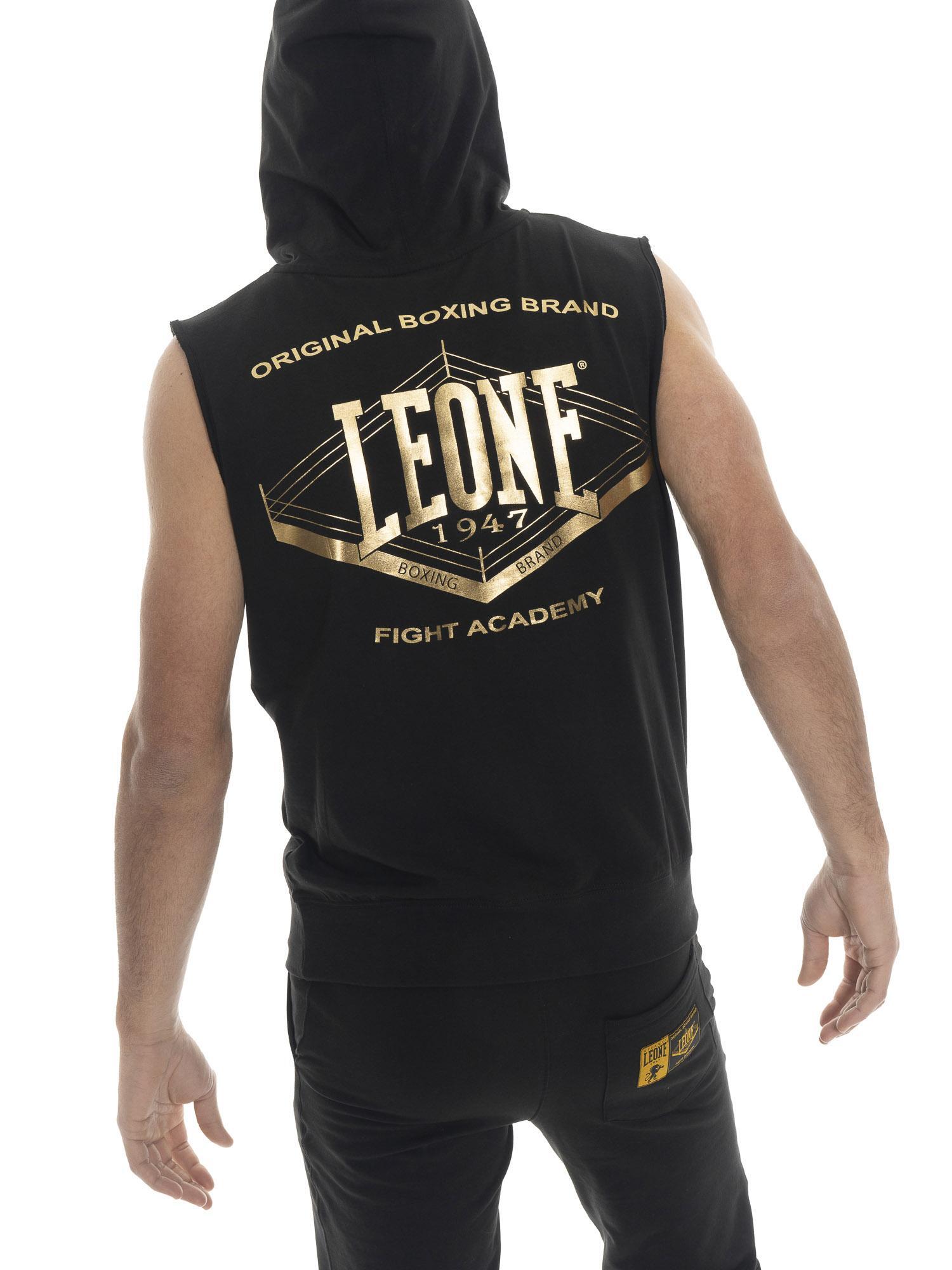 Mouwloze hoodie voor heren met groot Leone 1947 Gold-logo 5/5
