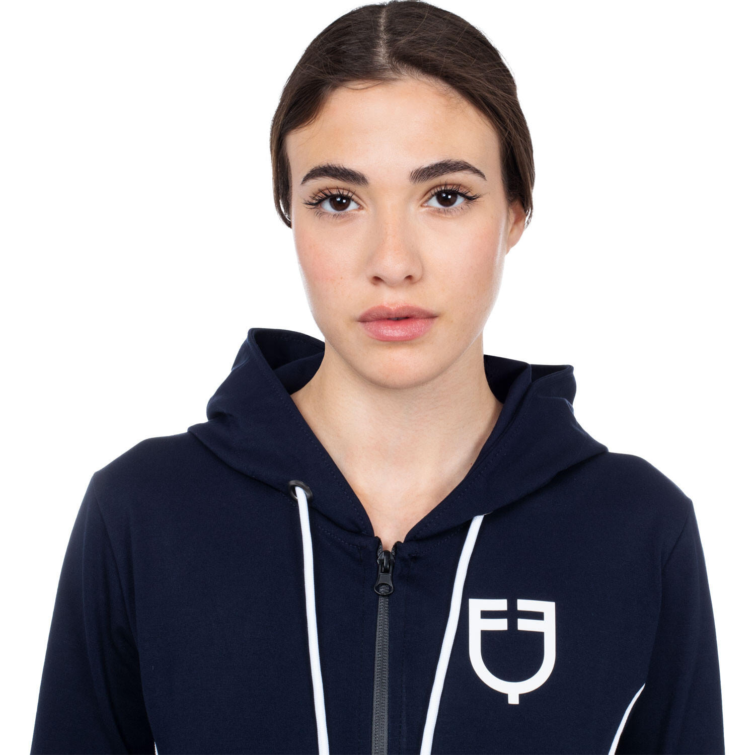 Felpa feminina zíper frontal tecido técnico interlock 6/7