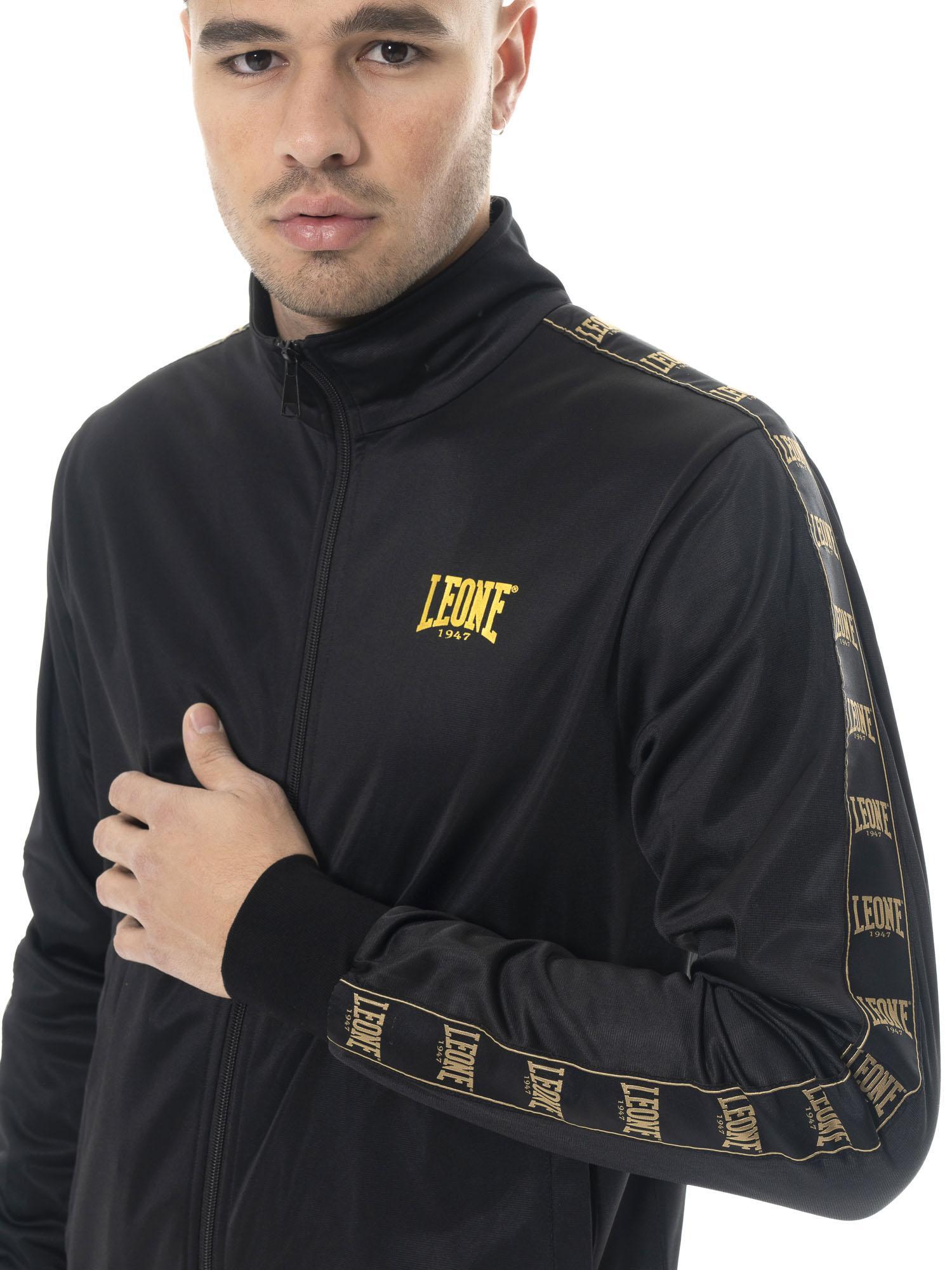 Sweat-shirt homme Leone 1947 Apparel Gold zip intégral col montant 3/5