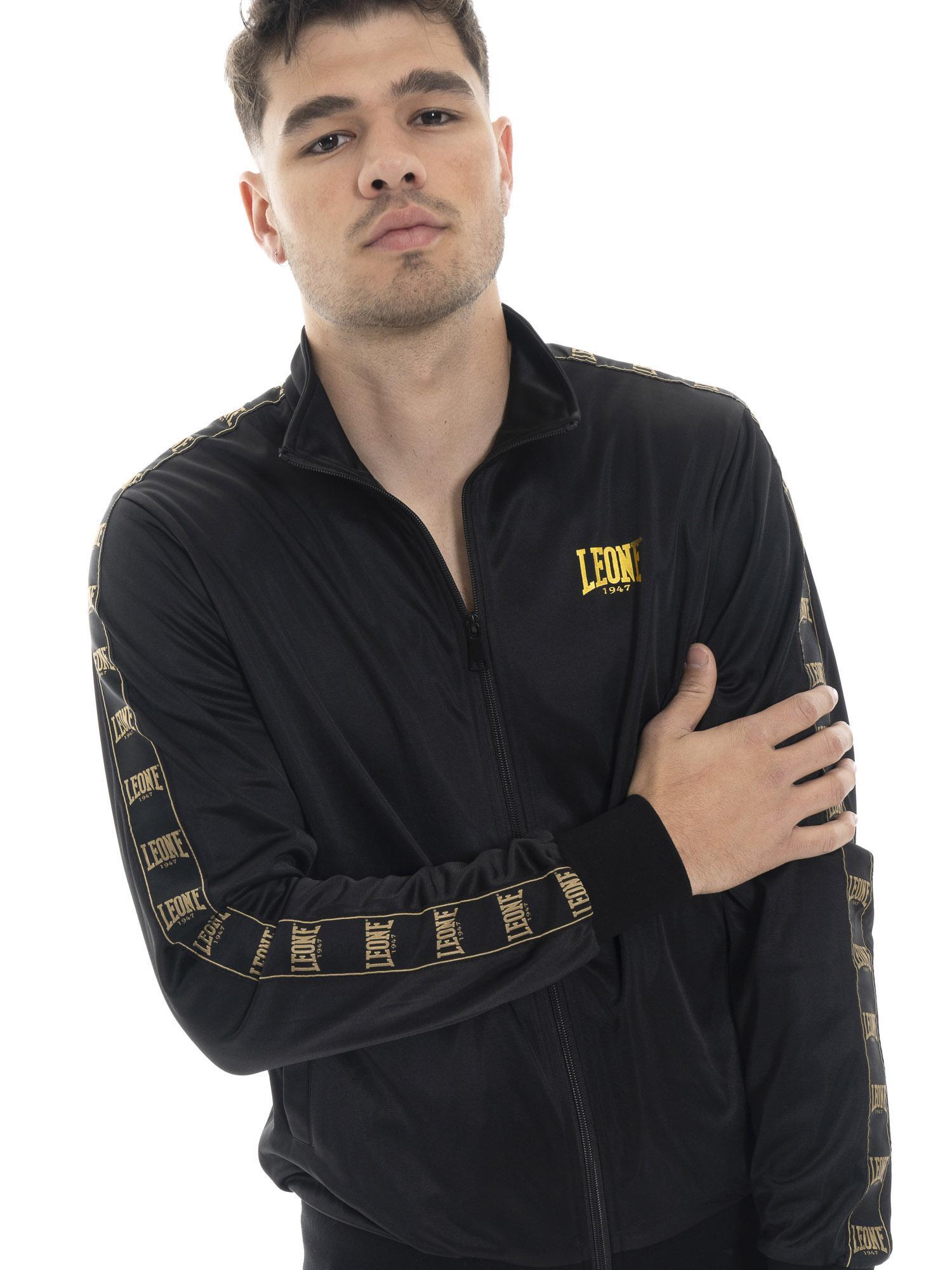 Sweat-shirt homme Leone 1947 Apparel Gold zip intégral col montant 5/5