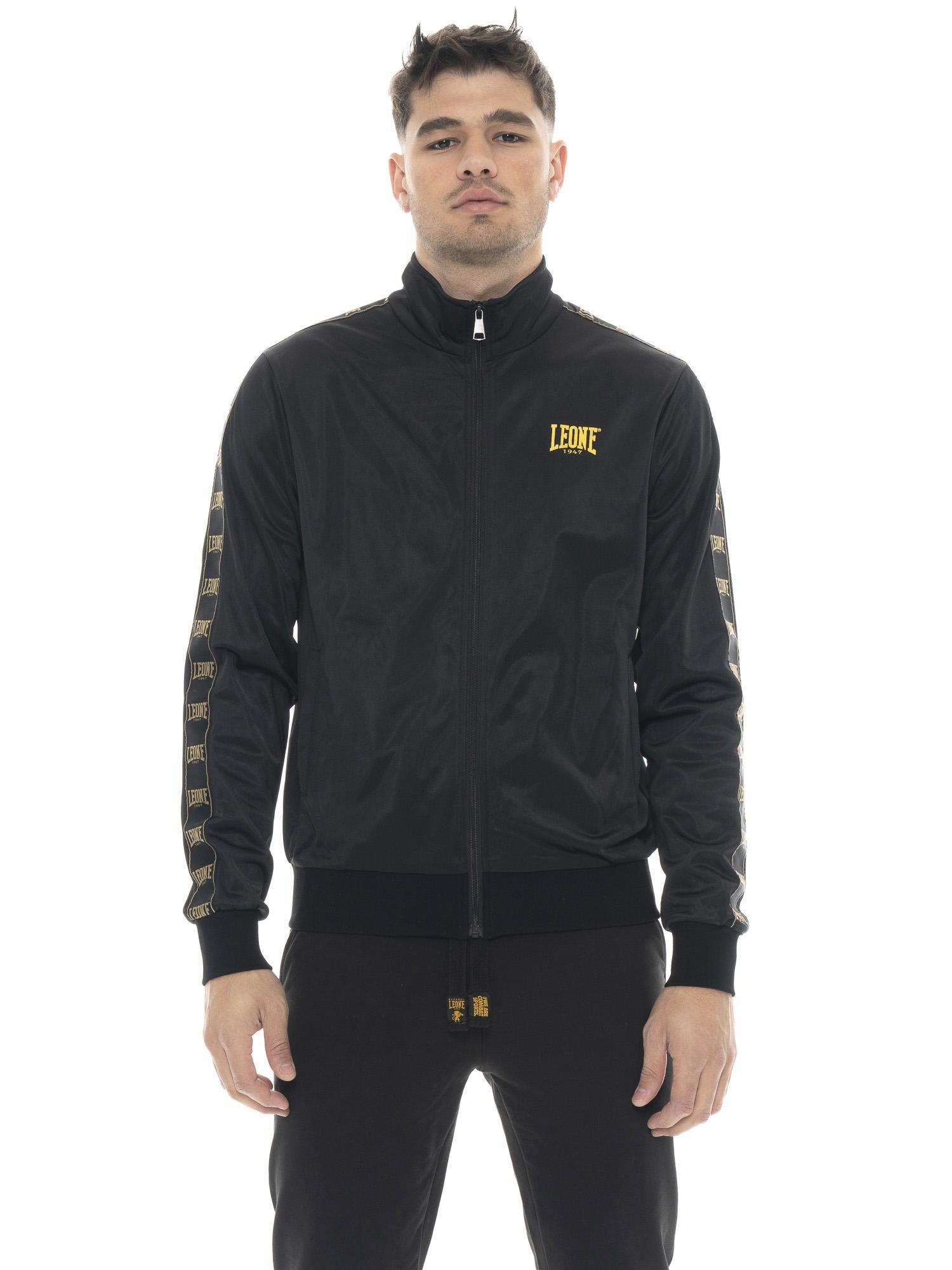 Hanorac bărbați Leone 1947 Apparel Gold triacetat fermoar integral guler înalt