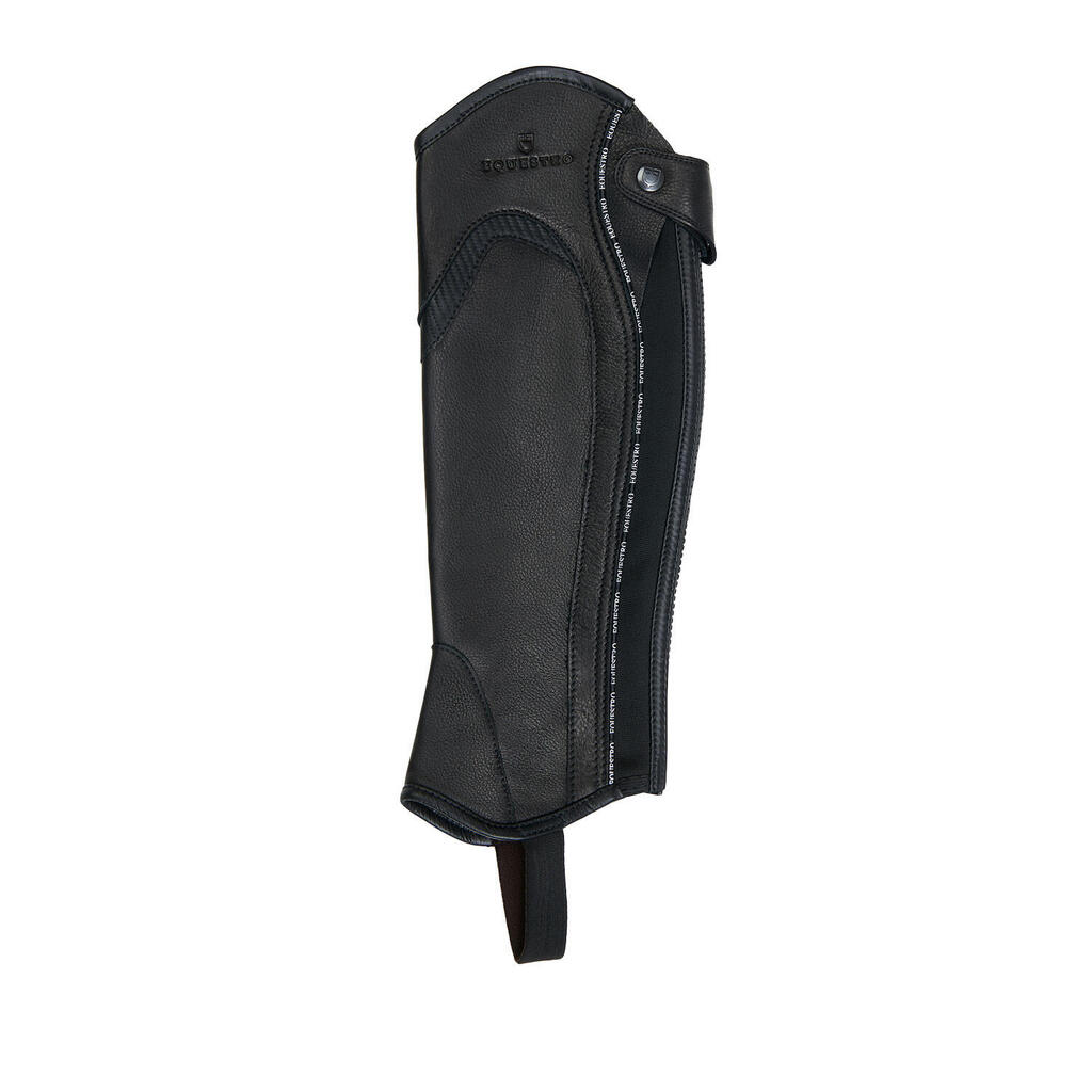 Unisex leather gaiters with contrasting trim