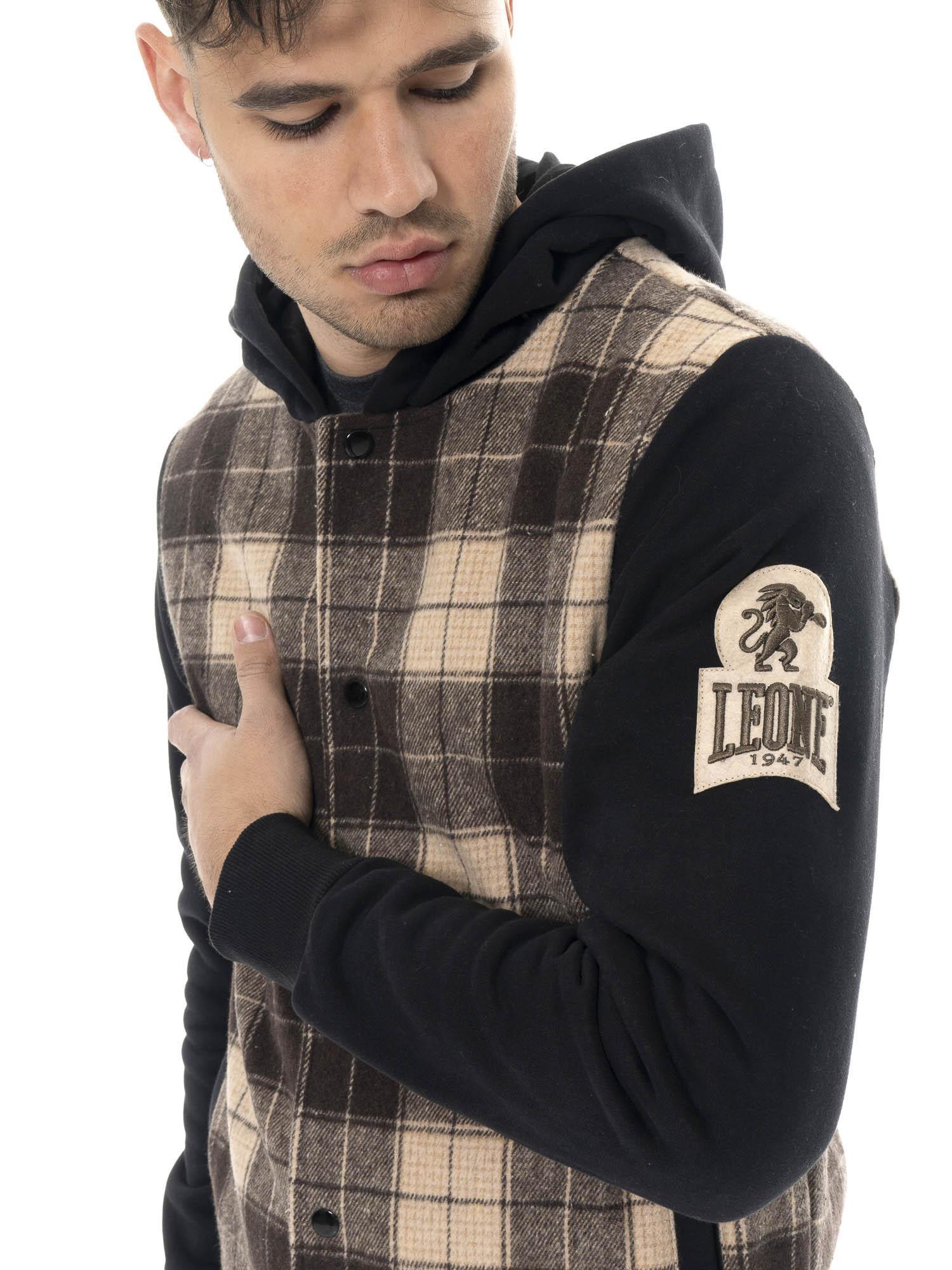 Felpa invernale uomo in panno con cappuccio Leone 1947 Vintage Dept. 3/5