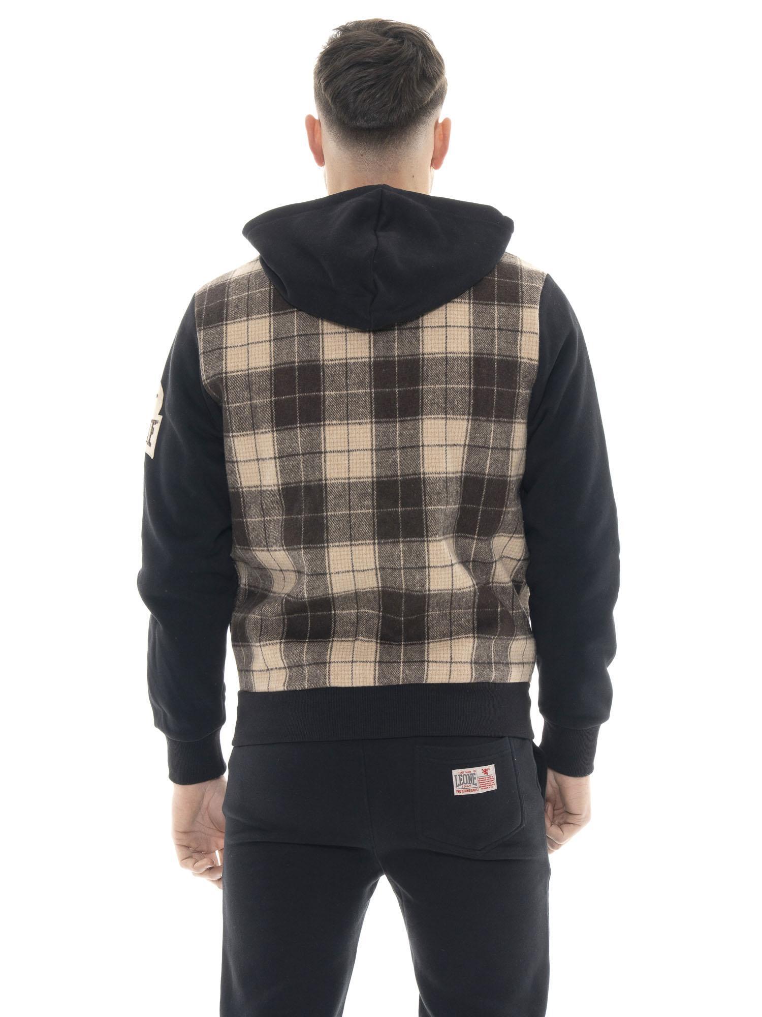 Felpa invernale uomo in panno con cappuccio Leone 1947 Vintage Dept. 4/5
