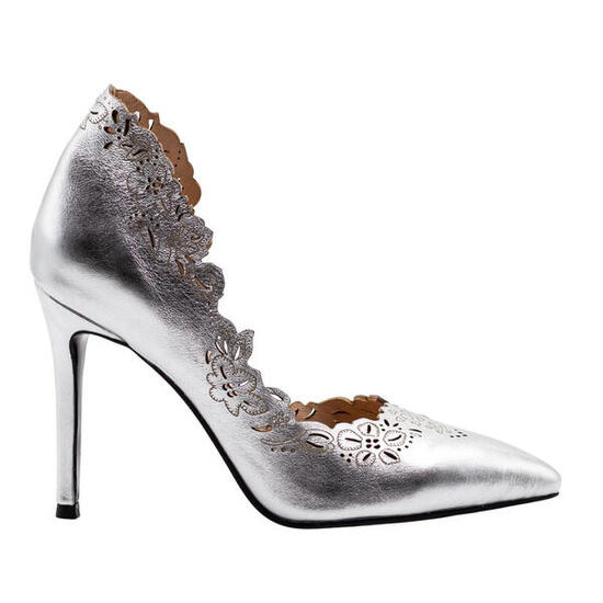 Buty Zellini Prawdziwa Skóra Srebrno-Czarne
