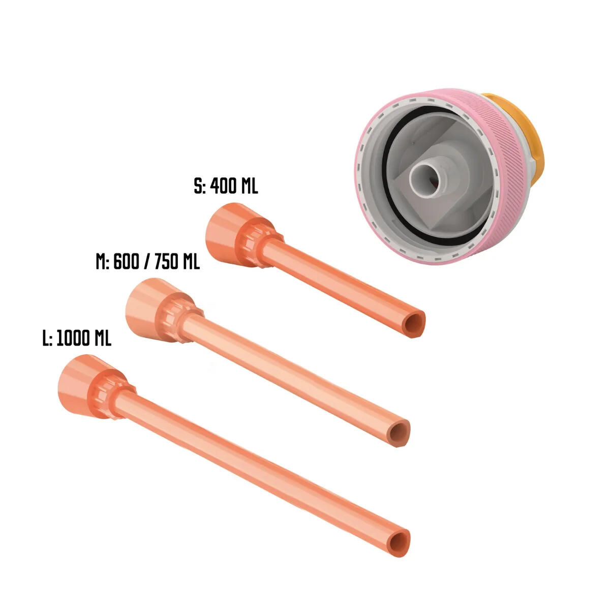 Sada víčka Lagoon + 3 brčka pro lahve a termohrnky Pink 2/4
