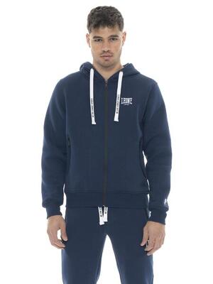 Felpe invernale uomo con cappuccio e zip logo piccolo Leone 1947 Soft Basic