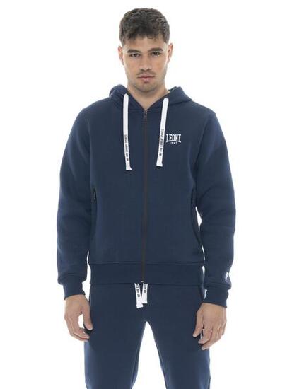 Felpe invernale uomo con cappuccio e zip logo piccolo Leone 1947 Soft Basic
