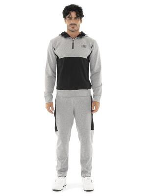 Tuta da uomo in tessuto tecnico con cappuccio mezza zip Leone 1947 Tech