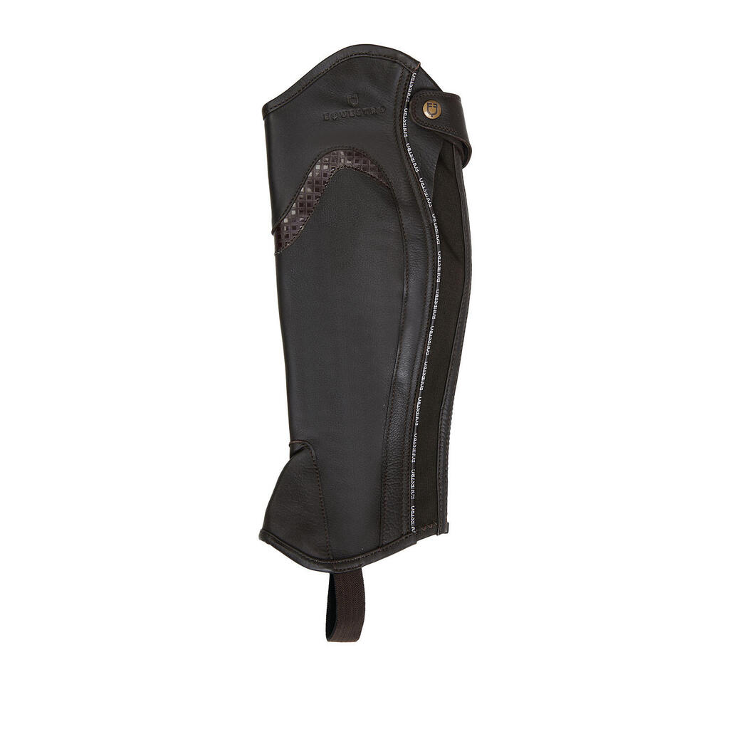 Unisex leather gaiters with contrasting trim
