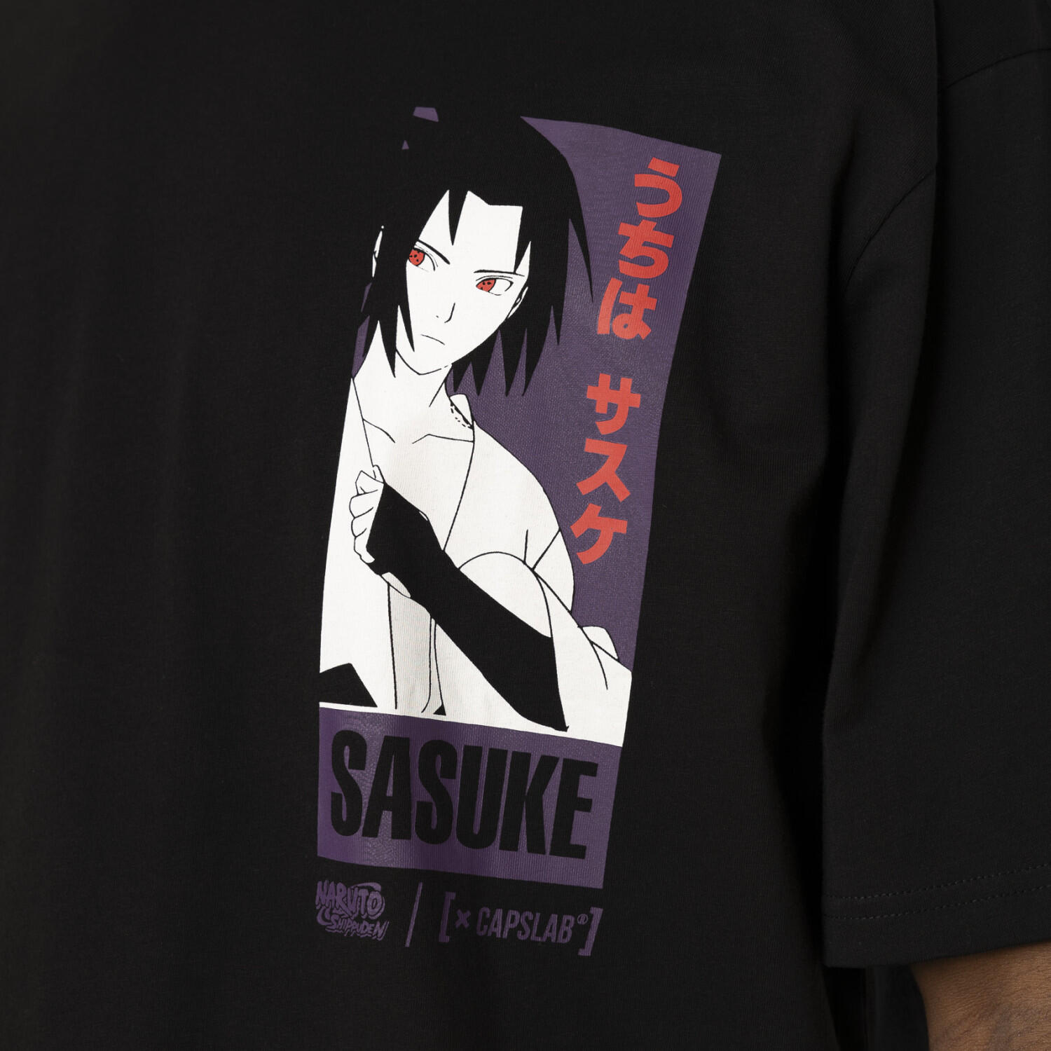 T-shirt en coton homme relax fit avec print Naruto Shippuden Sasuke 2/3