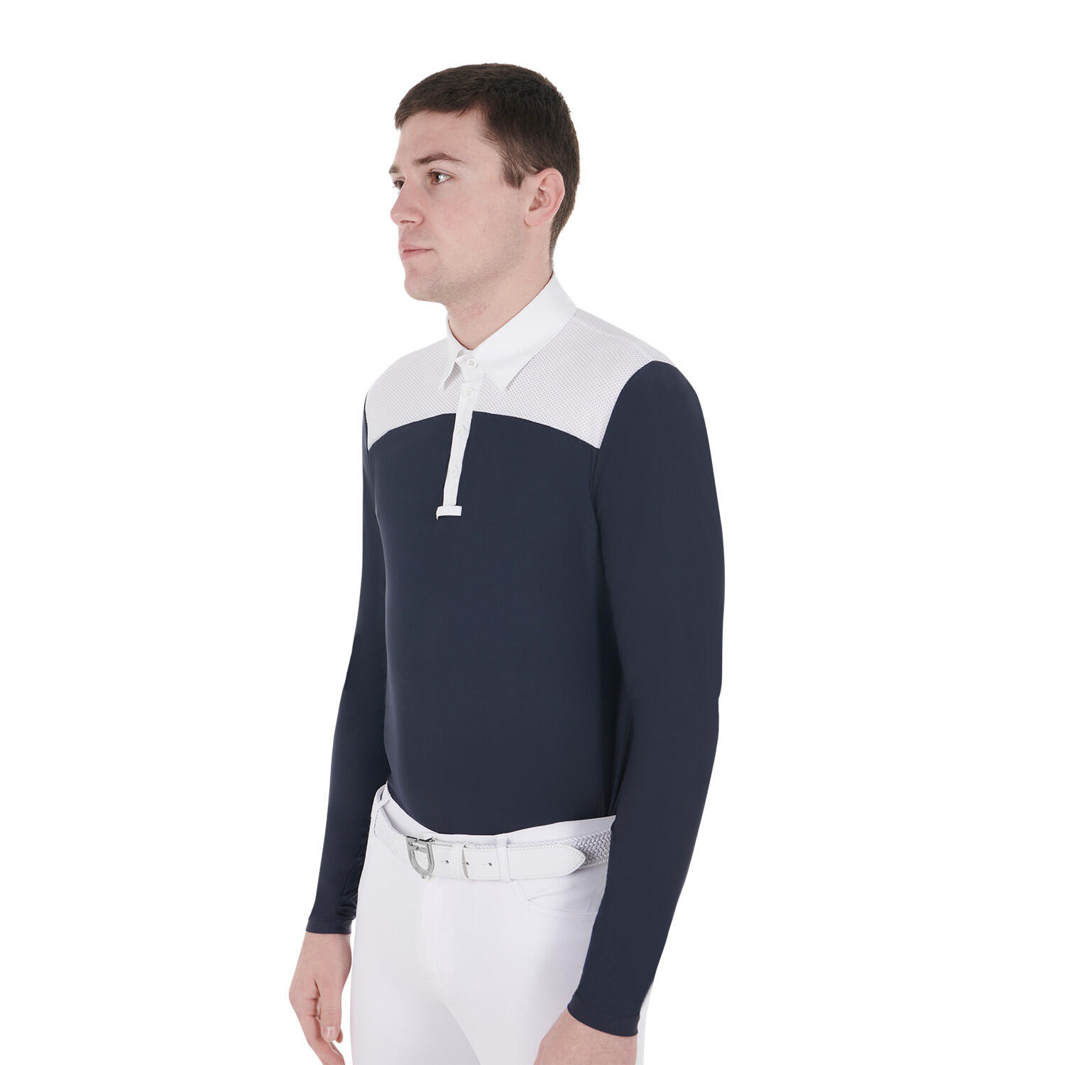 Polo uomo da concorso a manica lunga 4/5