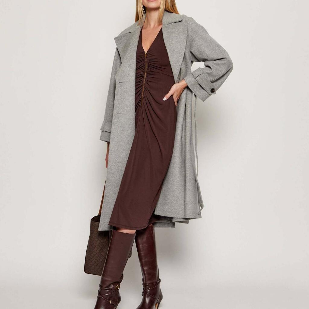 Vestidos Mujer Michael Kors Zip Ls Cf Ruch Midi Drs 3/5
