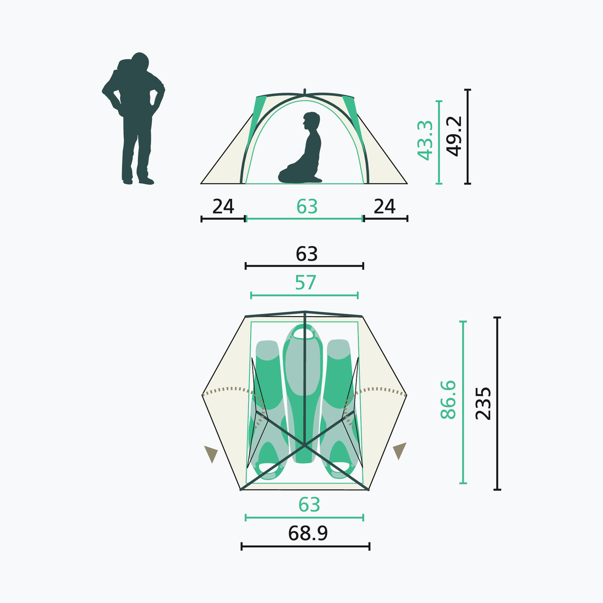Namiot trekkingowy 3-osobowy Jack Wolfskin Stratos Lite III 3/5