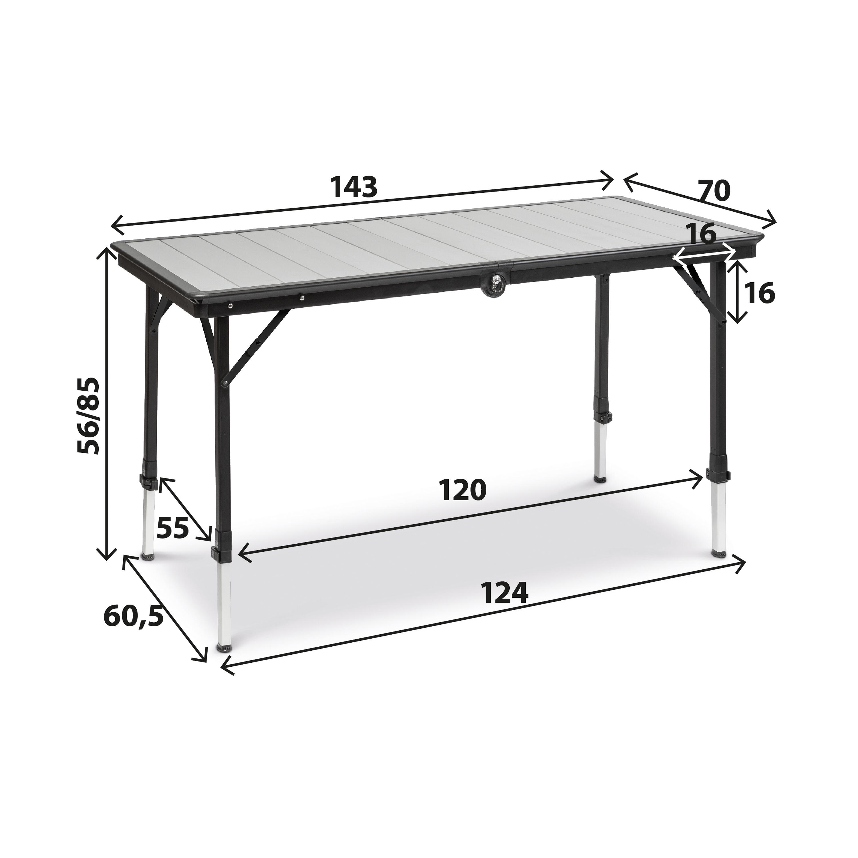 Brunner table de camping pliante aluminium 6 places dinemic 6 7/7