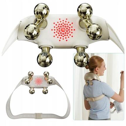 Appareil de Massage Cou & Épaules Sans Fil avec Chaleur & Lumière Rouge H7 E Or