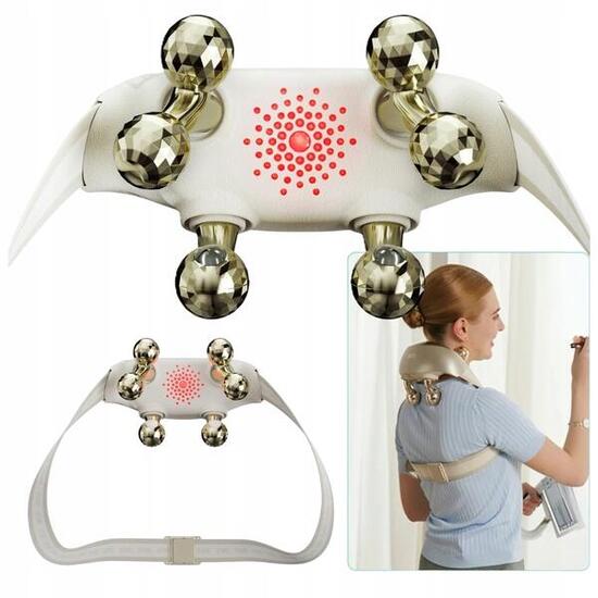 Appareil de Massage Cou & Épaules Sans Fil avec Chaleur & Lumière Rouge H7 E Or