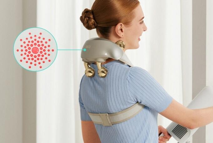 Appareil de Massage Cou & Épaules Sans Fil avec Chaleur & Lumière Rouge H7 E Or 7/7