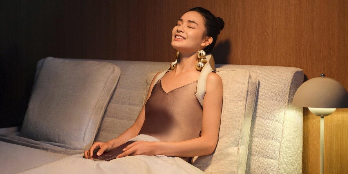 Appareil de Massage Cou & Épaules Sans Fil avec Chaleur & Lumière Rouge H7 E Or 5/7