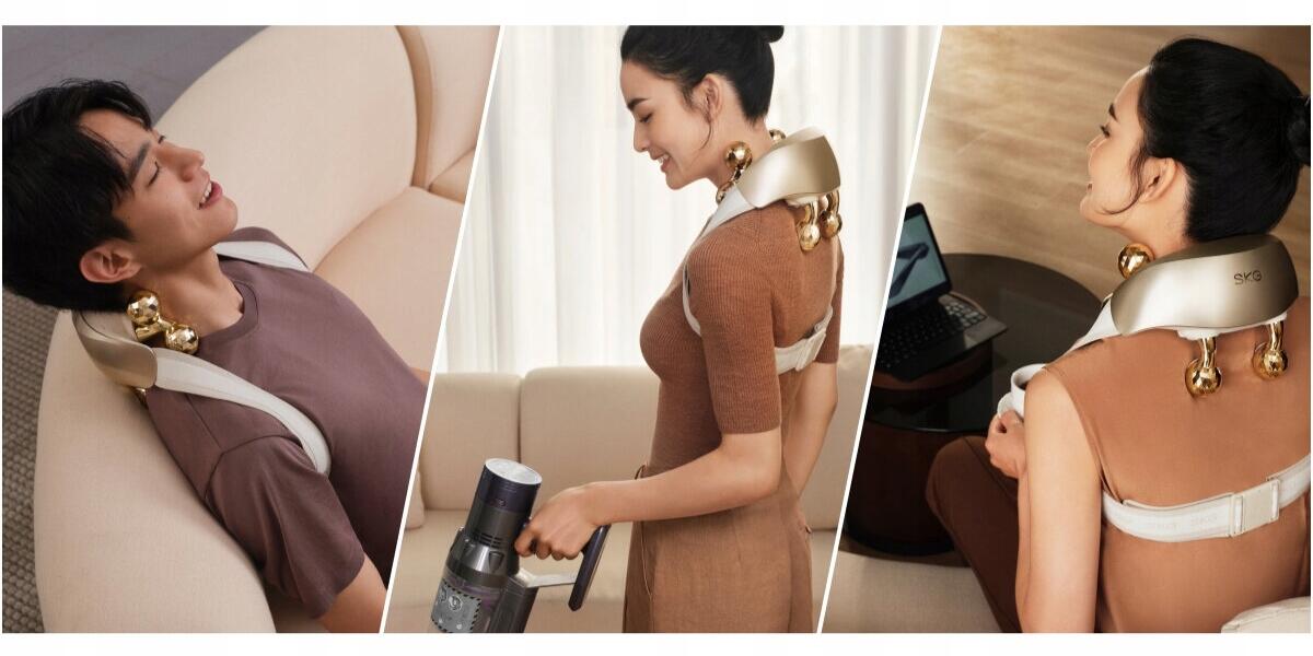 Appareil de Massage Cou & Épaules Sans Fil avec Chaleur & Lumière Rouge H7 E Or 4/7