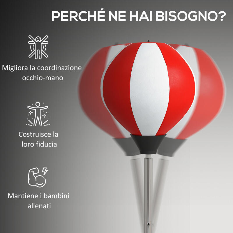Minge de box HOMCOM cu înălțime reglabilă, cu mănuși, roșii și albe