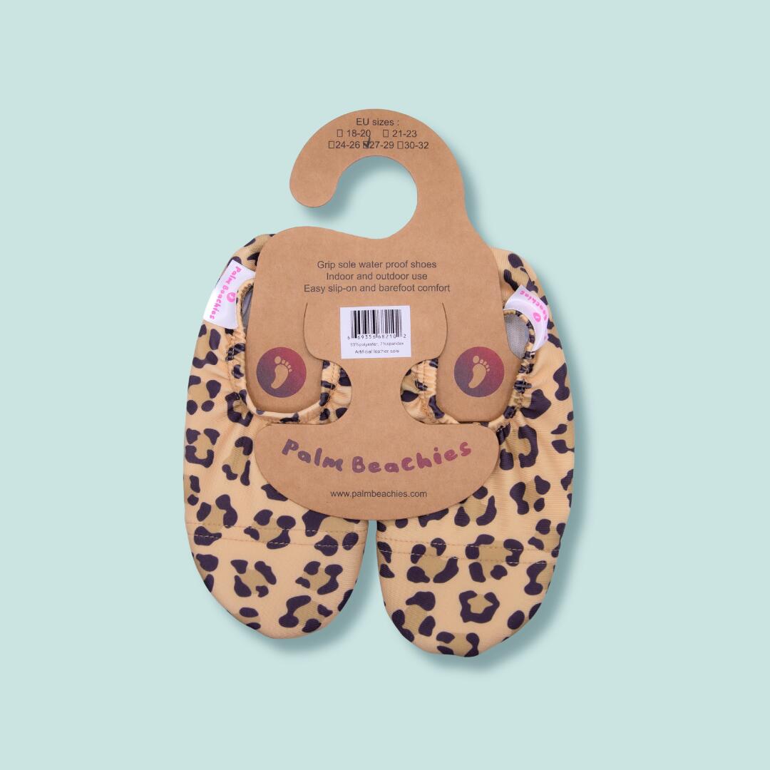 Wasserschuhe für Strand, Pool oder drinnen, Kind, Leopard, fällt klein aus 4/7