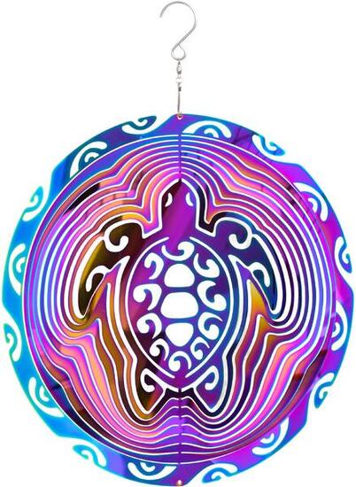 Chorągiewki pogodowe HQ Metalowy wiszący wiatraczek 3D Żywy żółw 110263 25 x 33