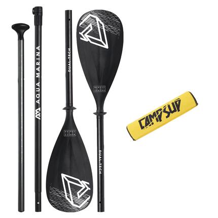 Wiosło Sup 2w1 Dual-Tech Czarne Aqua Marina + Bojka do wiosła Żółta CAMPSUP