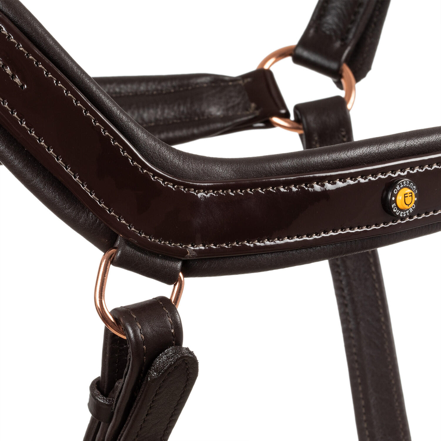 Cavezza cuoio lucido fibbie rose gold 2/6