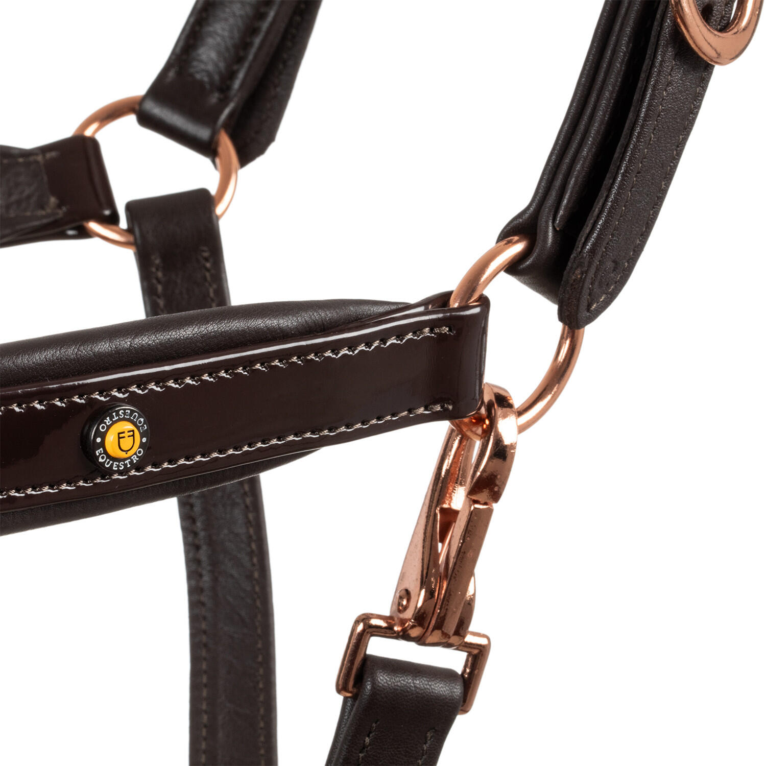 Cavezza cuoio lucido fibbie rose gold 4/6