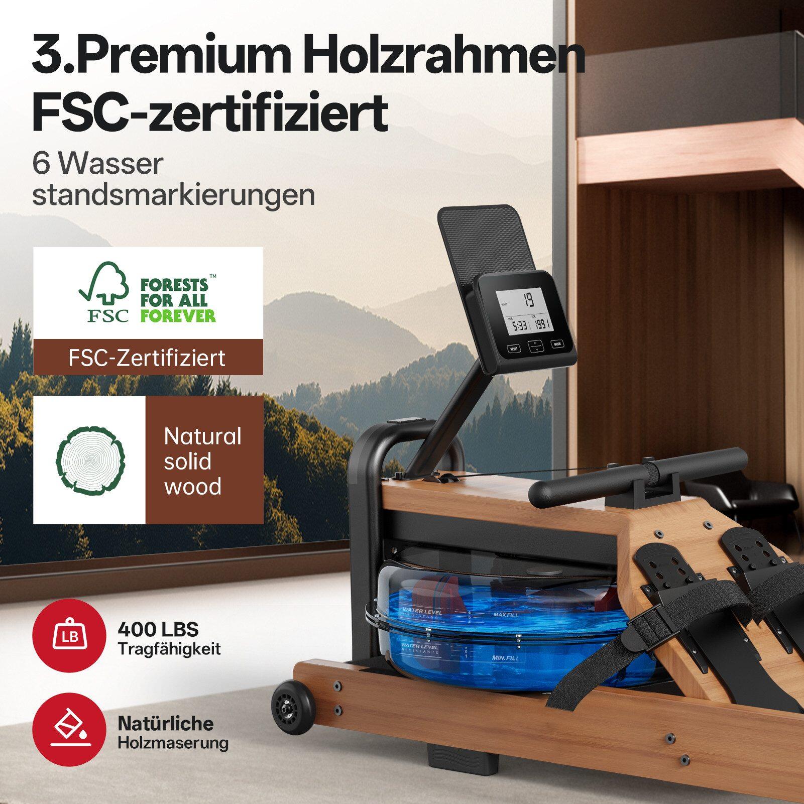 Opvouwbare waterroeimachine MR260, draagvermogen 120 kg, Bluetooth en app 4/7