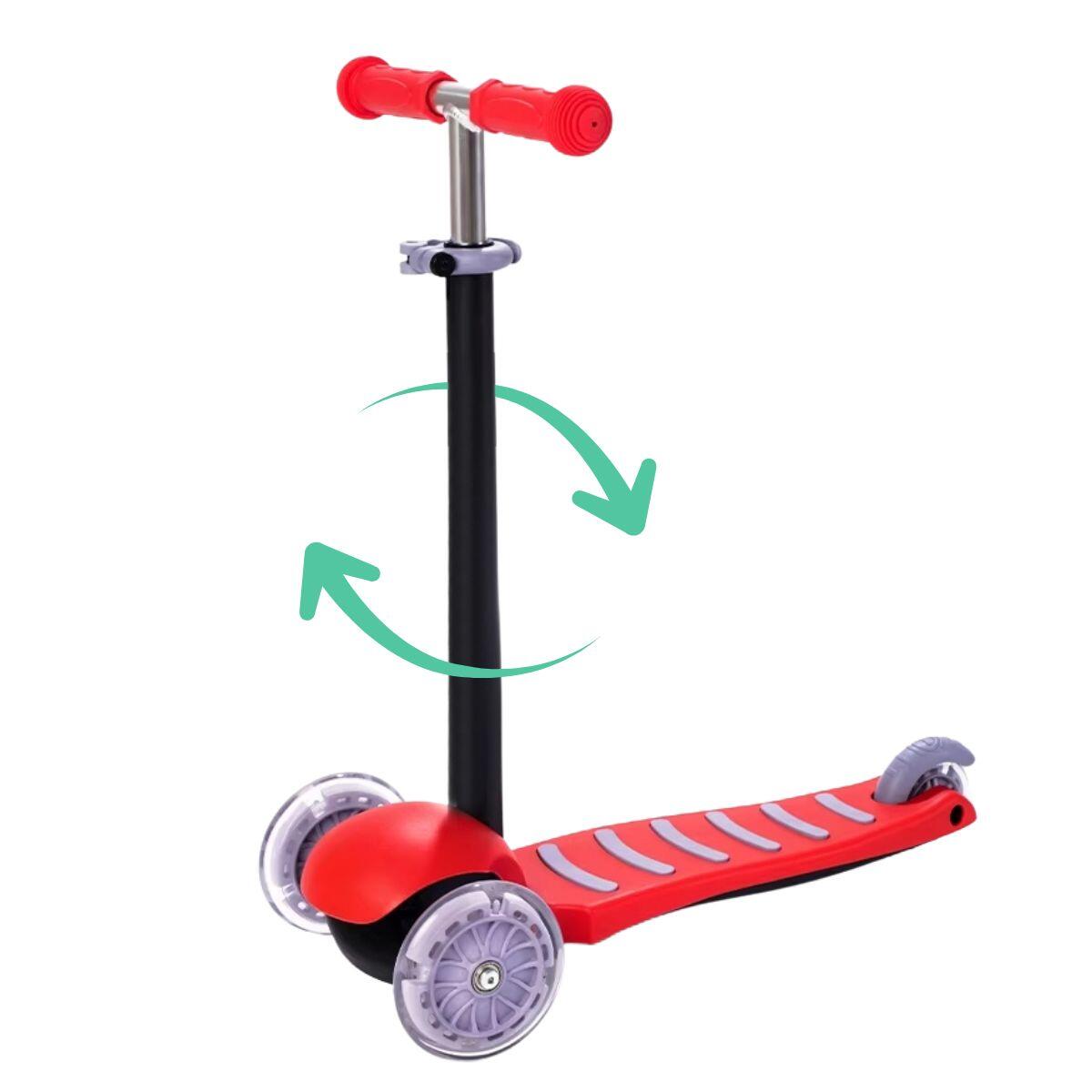 Bambini Monopattino 3 Ruote LED Regolabile Limbo Rosso 3/7