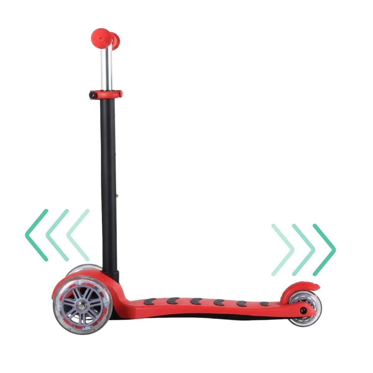 Bambini Monopattino 3 Ruote LED Regolabile Limbo Rosso 6/7