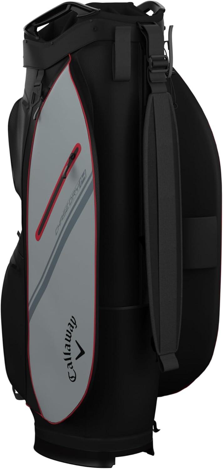 Callaway Chase Dry 14 Cart Bag, Saco de golfe para carrinho, Preto/Cinza/Vermelh 4/5