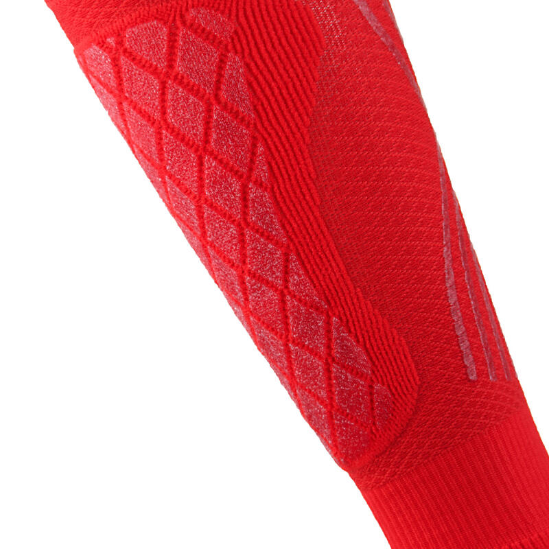 Chaussettes Crossfit adulte protège-tibias silicone éponge Kinesiotaping Rouge