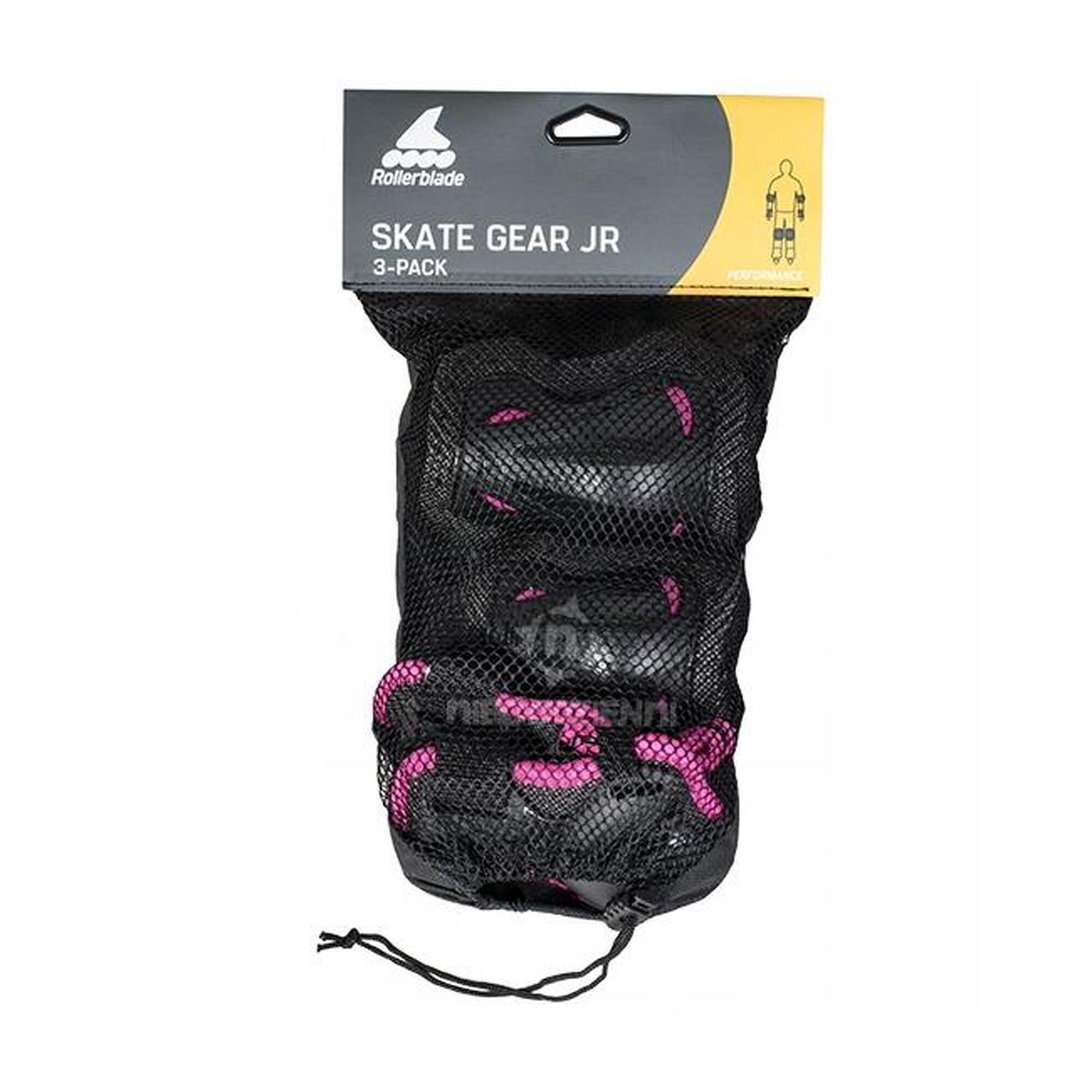 Zestaw ochraniaczy Rollerblade Skate Gear Junior 3 Pack Black Pink