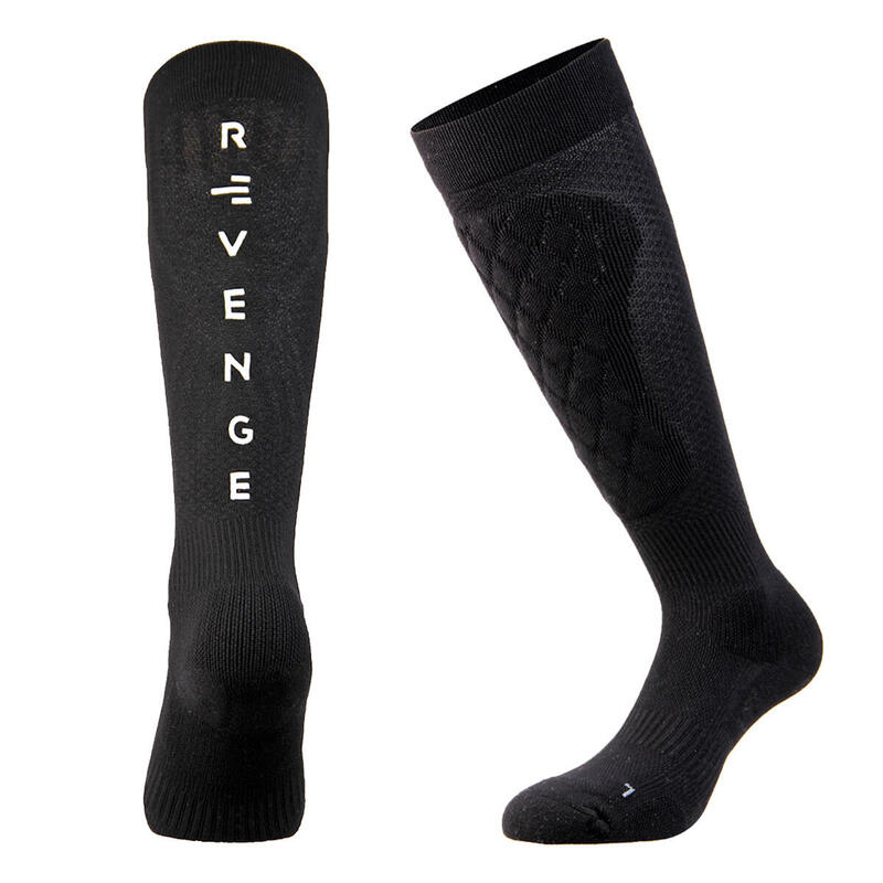 Calcetines crosstraining adulto espinilleras protection Kinesiotaping negro