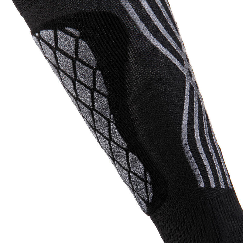 Crosstraining sokken Volwassen en gym polka dots kuitbescherming Zwart