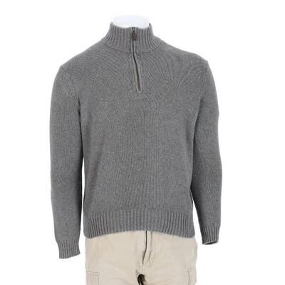 Maglione grigio in seta e cashmere da uomo