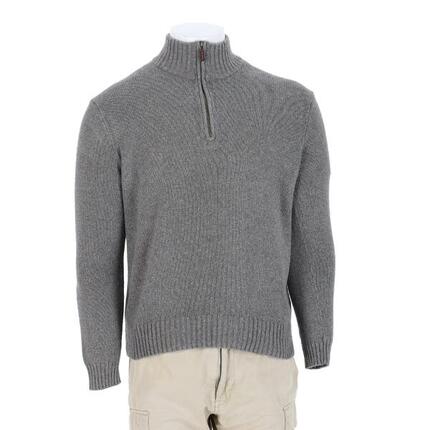 Herren Seiden- und Kaschmirgrauer Pullover