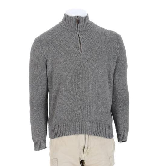 Maglione grigio in seta e cashmere da uomo