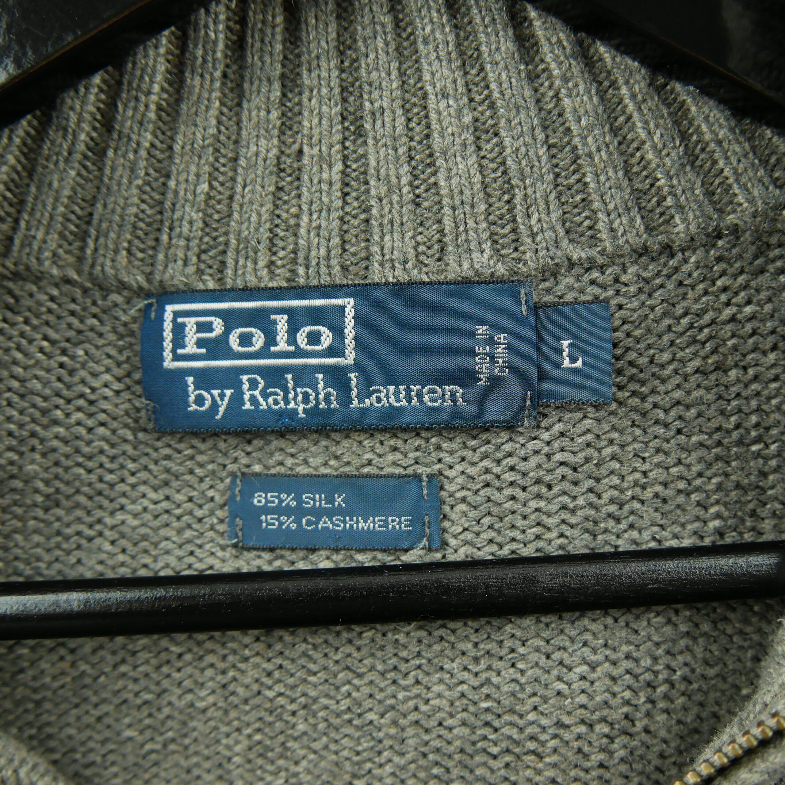 Maglione grigio in seta e cashmere da uomo 7/7